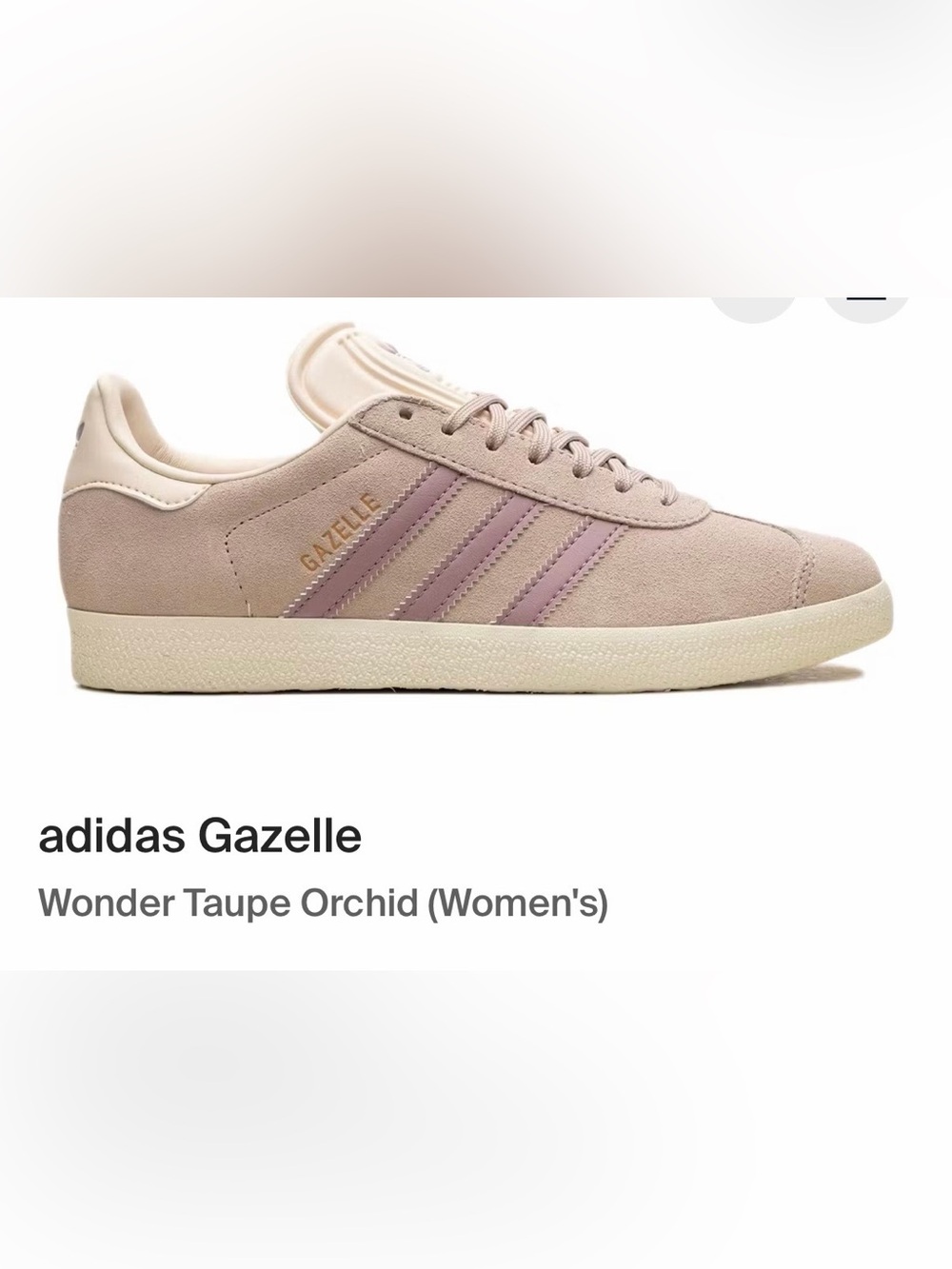 adidas Gazelle Women's Sneakers in Taupe with Lavender Stripes